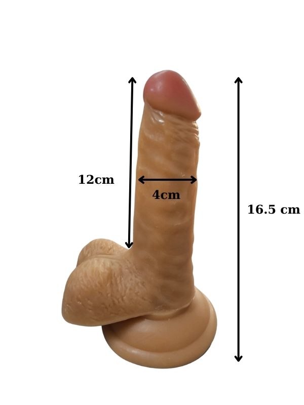 Gerçekçi Testisli Melez Dildo 16.5 cm 2