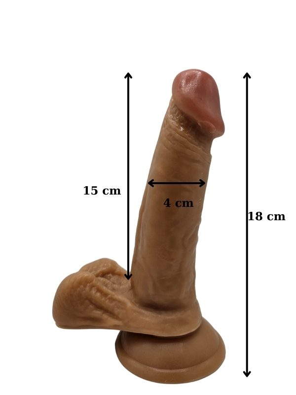 Gerçekçi Testisli Melez Dildo 18 cm 2