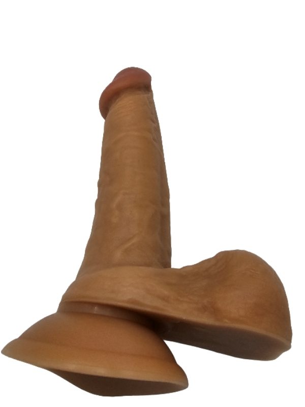 Gerçekçi Testisli Melez Dildo 18 cm 4