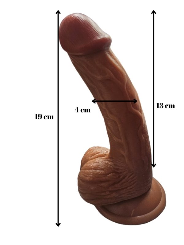 Gerçekçi Testisli Melez Dildo 19 cm 2