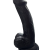 Gerçekçi Testisli Siyah Dildo 19 cm 6