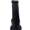 Gerçekçi Testisli Siyah Dildo 19 cm 9
