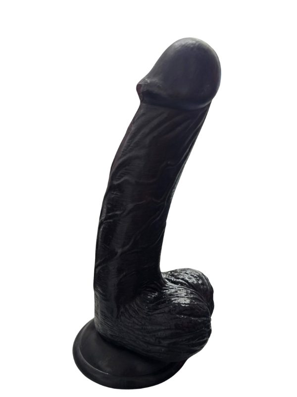 Gerçekçi Testisli Siyah Dildo 19 cm 5