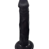 Gerçekçi Testissiz Siyah Dildo 21 cm 10