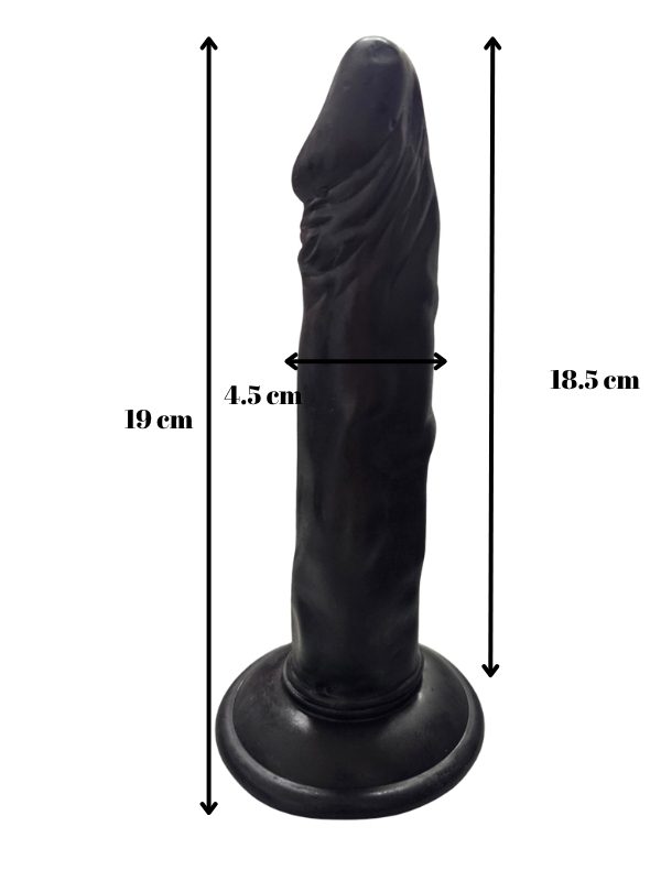 Gerçekçi Testissiz Siyah Dildo 21 cm 2