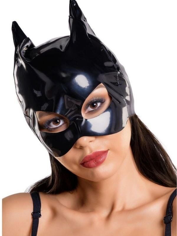 Glossy ANN Deri Kedi Maskesi siyah 1
