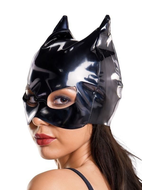 Glossy ANN Deri Kedi Maskesi siyah 3