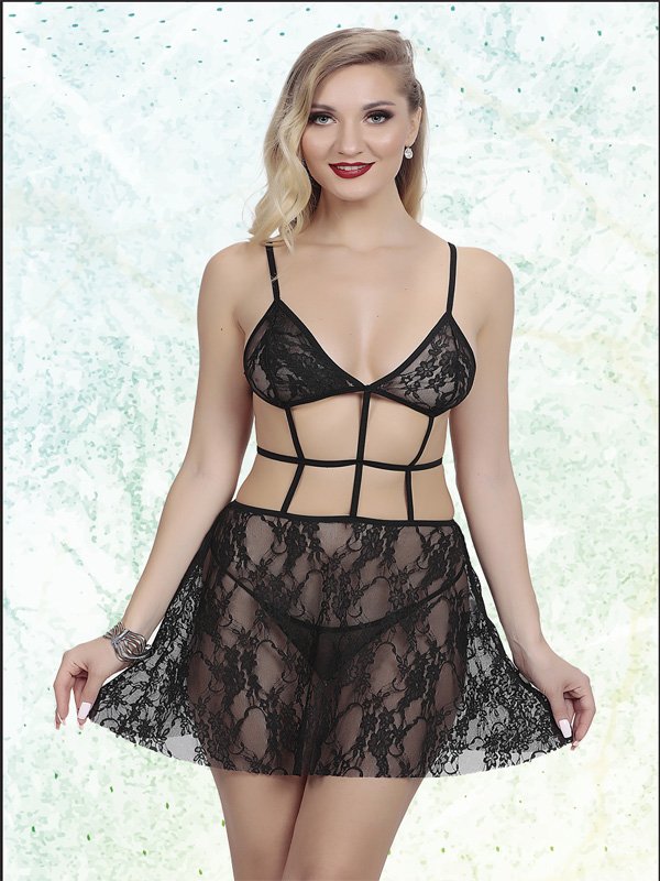 Göğüs bölgesi açık fantezi jartiyer takımı 3