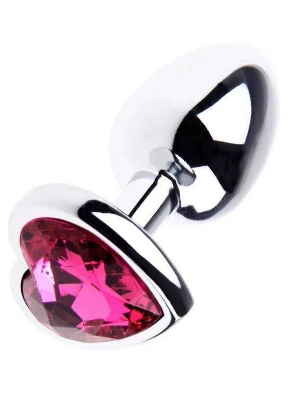 Gümüş Renkli Kalpli Çelik Anal Plug - Orta Boy 1