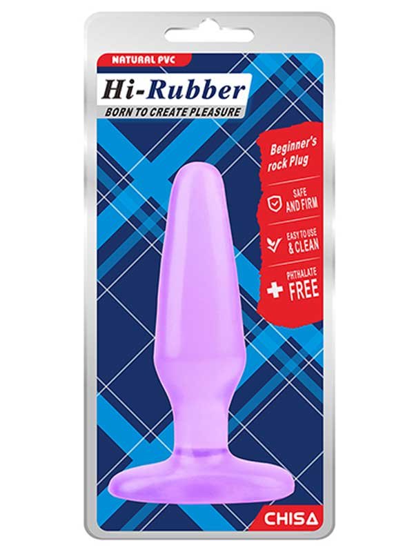 Hi-Rubber Şeffaf Jel Anal Tıkaç - Mor 14cm 2
