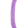 Chisa Hi-Rubber Şeffaf Jel Çift Taraflı Dildo - 32.5cm Mor 3