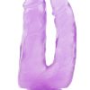 Hi-Rubber Şeffaf Jel İkili Dildo - 18cm Mor 3