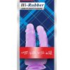 Hi-Rubber Şeffaf Jel İkili Dildo - 18cm Mor 4