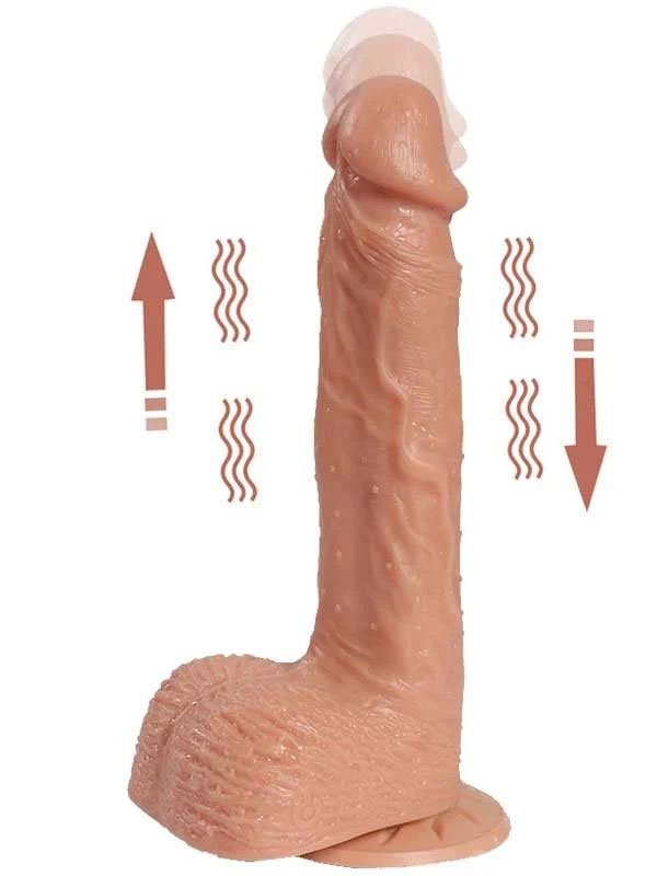 Hill İleri Geri Hareketli Şarjlı Titreşimli Gerçekçi Dildo 21 cm 1