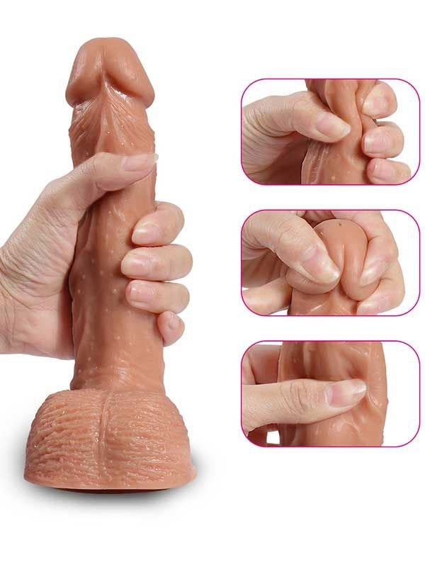 Hill İleri Geri Hareketli Şarjlı Titreşimli Gerçekçi Dildo 21 cm 3