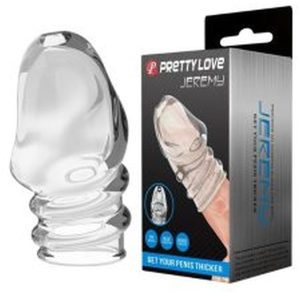 Jeremy Geciktirici ve Sertleştirici TPR Penis Kılıfı Beyaz