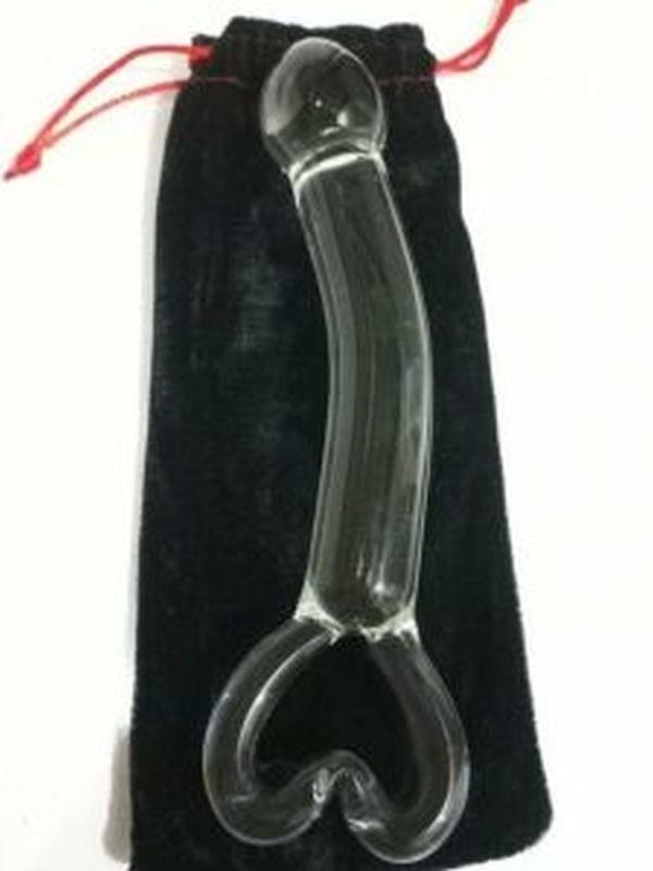 Kalp Detaylı Cam Dildo 1