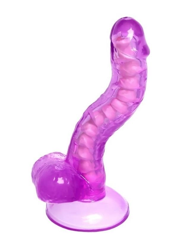 Kıkırdaklı Jel Dildo Celiam, TPE, mor, 20,5 cm 4