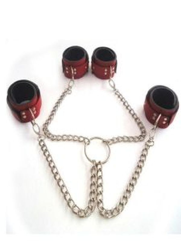 Kırmızı Deri El Ayak Kelepçesi 1