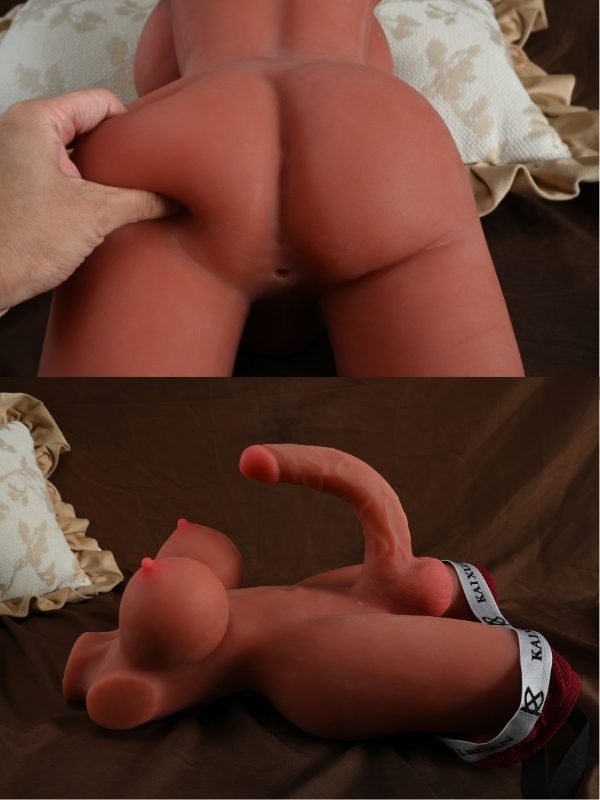L-Join Gerçekçi 5.5 Kg Brown (Melez) Yarım Vücut Trans Vajina Mastürbatör Dildo 3