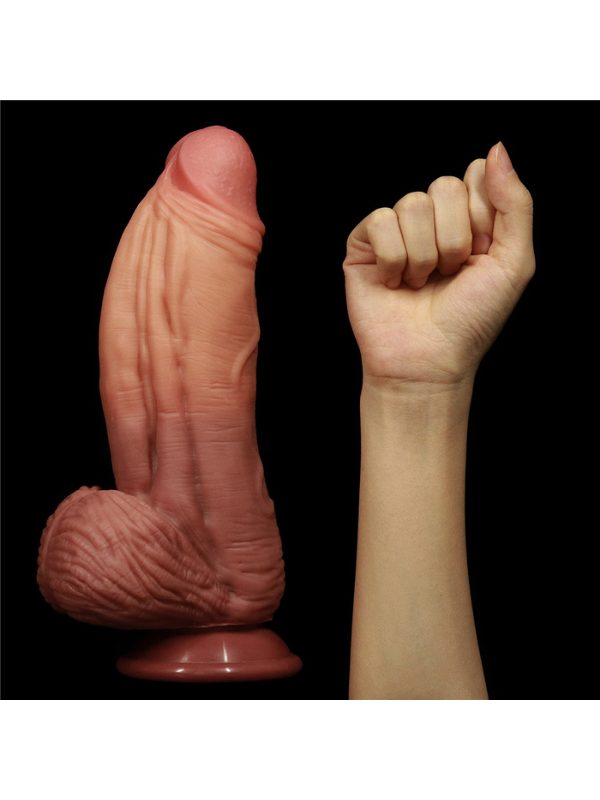 Lovetoy 10 İnç Dual layered Platinum Silicone Cock Dildo 2