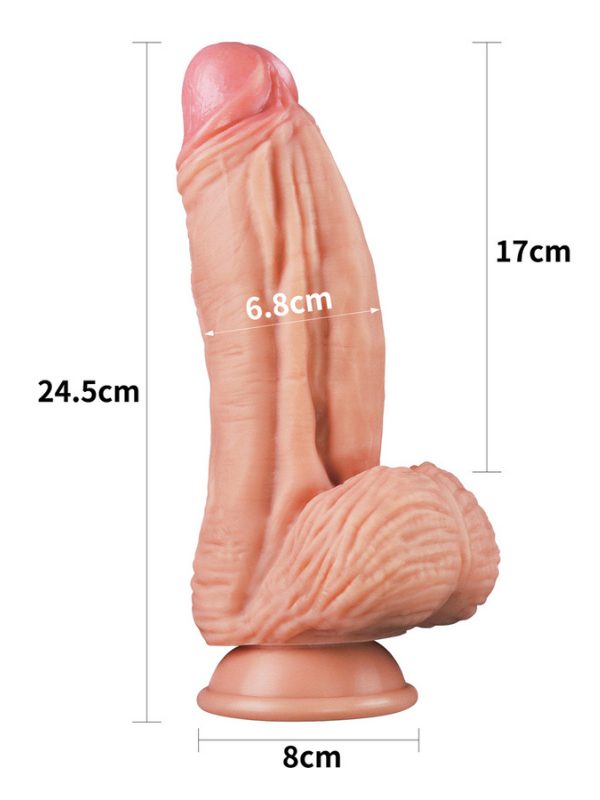 Lovetoy 10 İnç Dual layered Platinum Silicone Cock - Flesh 5