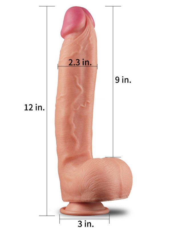 Lovetoy 12 İnç Dual Layered Platinum Silicone Cock 5