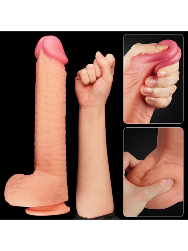 Lovetoy 12 İnç Dual Layered Platinum Silicone Cock Dildo 2