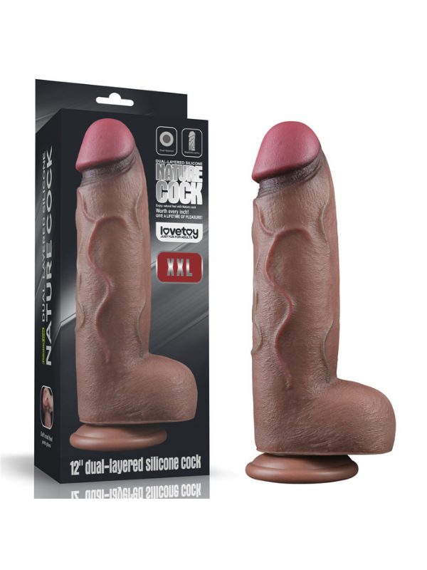 Lovetoy 12 İnç Dual Layered Silicone Cock XXL 1
