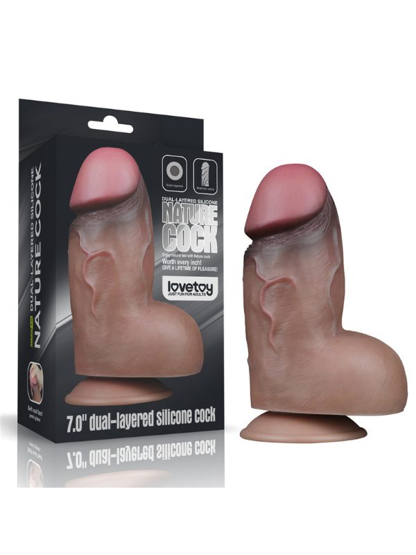 Lovetoy 7.0 İnç Dual Layered Platinum Silicone Cock 1