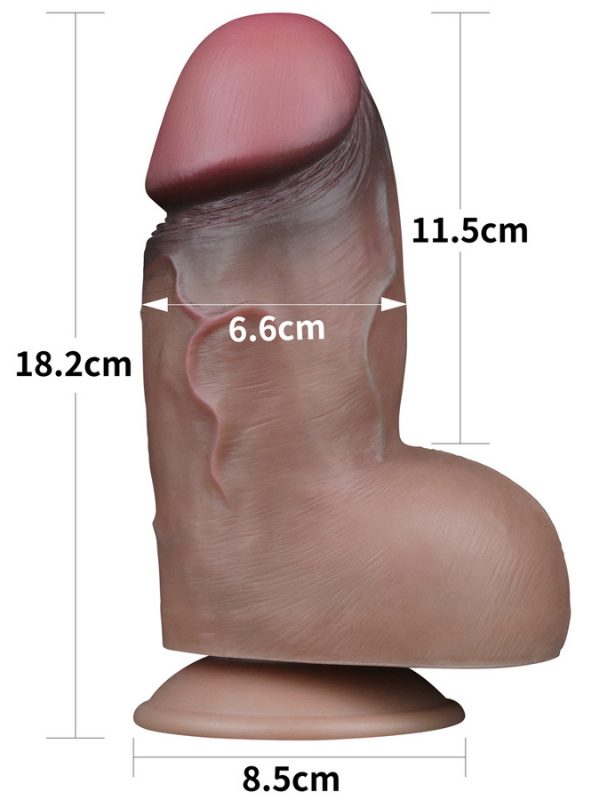 Lovetoy 7.0 İnç Dual Layered Platinum Silicone Cock 5