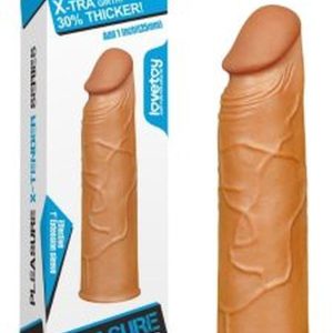 Lovetoy Add 1" Pleasure X Tender Penis Sleeve Brown