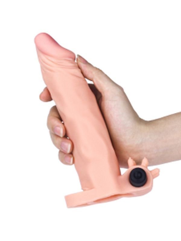 Lovetoy Add 2 İnç Pleasure X Tender Vibrating Penis Sleeve Brown 4