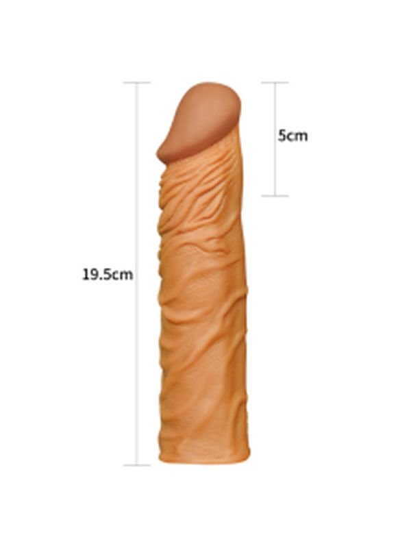 lovetoy-add-2-pleasure-x-tender-penis-sleeve-brown-2-3 Lovetoy Add 2" Pleasure X Tender Penis Sleeve Brown 5