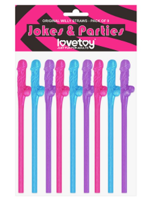 Lovetoy Jokes & Parties Original Willy Straws – Pack of 9 Dildo Pipet 2