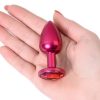 Metal Anal Plug, Metal, kırmızı, kırmızı kristalli, 7,2 cm, Ø2,8 cm, 50 g 8
