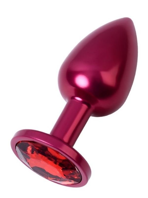Metal Anal Plug, Metal, kırmızı, kırmızı kristalli, 7,2 cm, Ø2,8 cm, 50 g 1