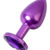 Metal Anal Plug, mor kristalli, 7,2 cm, Ø2,8 cm, 50 g 6