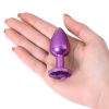 Metal Anal Plug, mor kristalli, 7,2 cm, Ø2,8 cm, 50 g 7