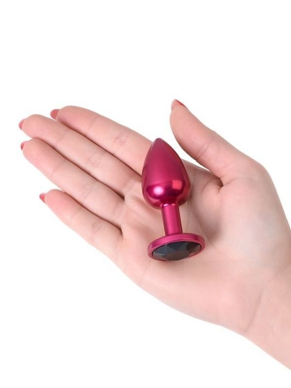 Metal Anal Tıkaç, Metal, kırmızı, siyah kristalli, 7,2 cm, Ø2,8 cm, 50 g 3