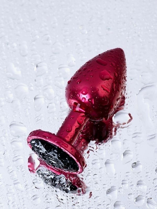 Metal Anal Tıkaç, Metal, kırmızı, siyah kristalli, 7,2 cm, Ø2,8 cm, 50 g 4