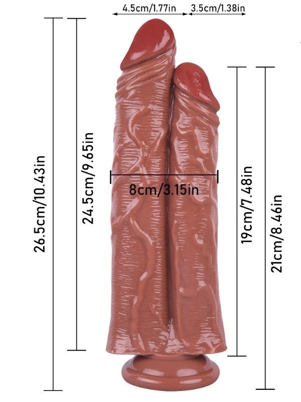Noxxx 26,5cm Kahverengi Çiftli Dildo 5