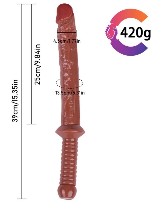 Noxxx 39cm Kahverengi Realistik Kılıç Dildo 5