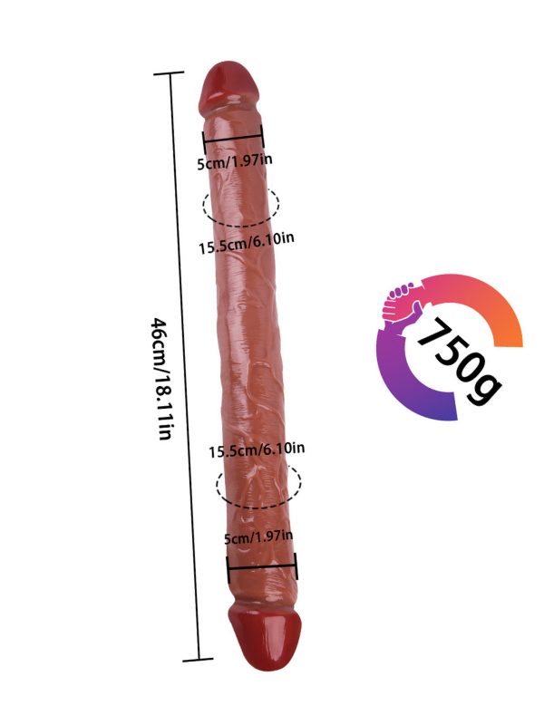 Noxxx 46cm Kahverengi Çift Taraflı Dildo 4