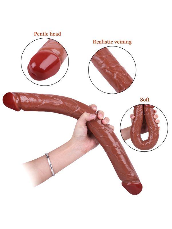 Noxxx 46cm Kahverengi Çift Taraflı Dildo 5
