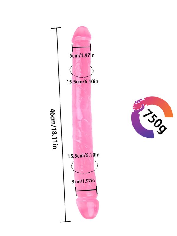Noxxx 46cm Pembe Çift Taraflı Dildo 4