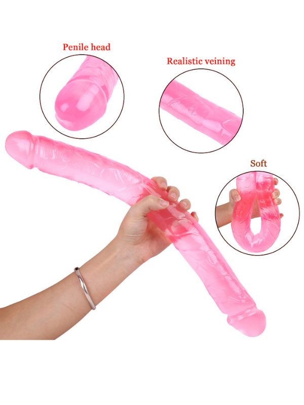 Noxxx 46cm Pembe Çift Taraflı Dildo 5