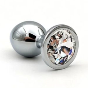 Paslanmaz Çelik Anal Plug Tıkaç Beyaz Taşlı