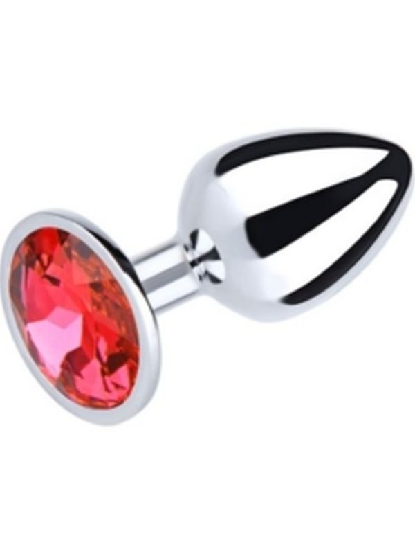 Paslanmaz Çelik Anal Plug Tıkaç Kırmızı Taşlı 2