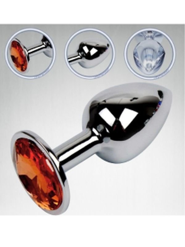 Paslanmaz Çelik Anal Plug Tıkaç Kırmızı Taşlı 3